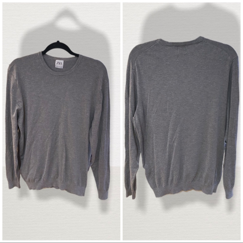 Zara Gray Crew Neck Sweater